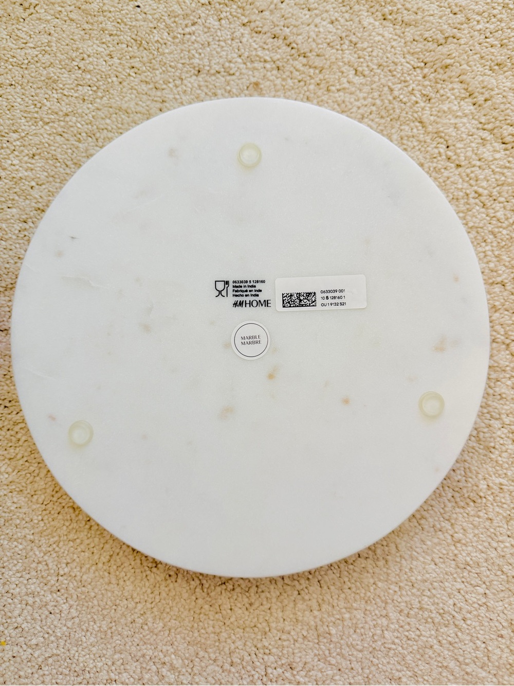 H&M White Marble Round Tray - Picture 4 of 6